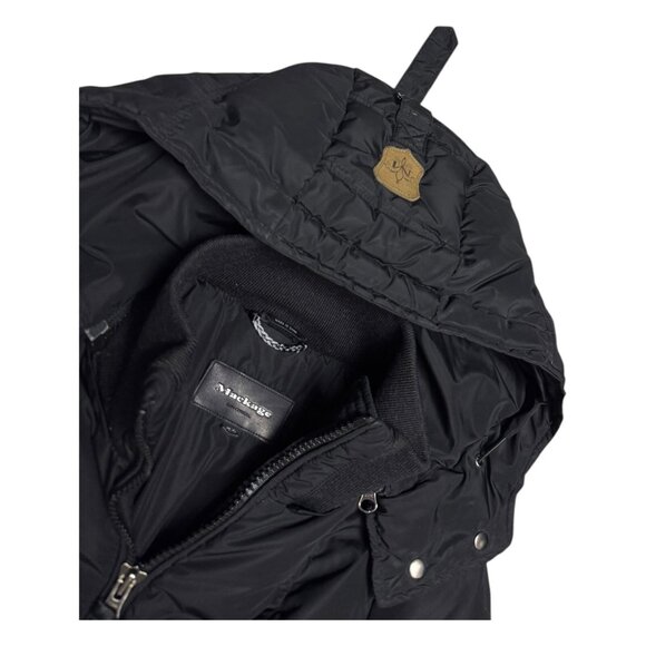MACKAGE Luxury DOWN FILL Black Winter Puffer Parka Long Coat Jacket Womens XS - Picture 3 of 12